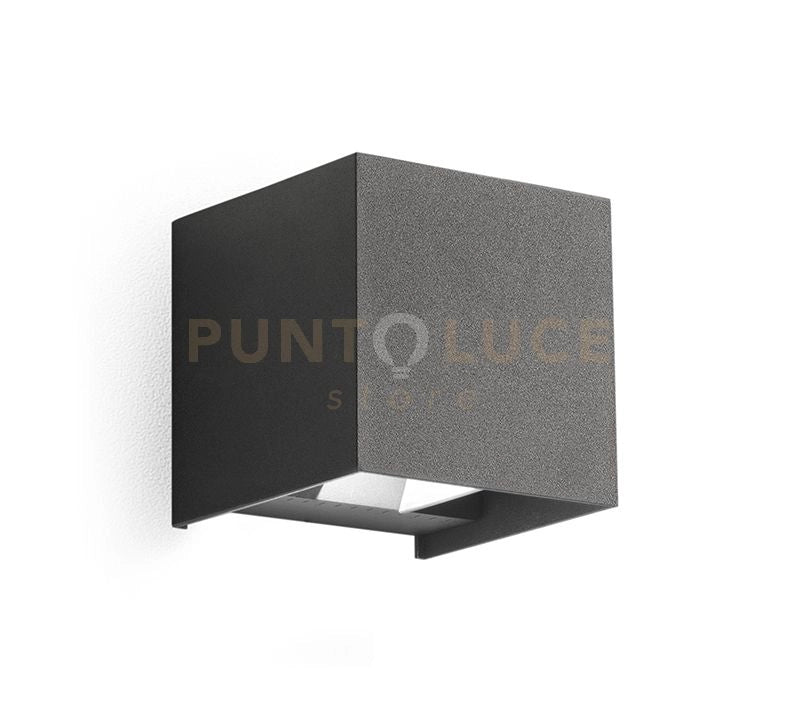 GES1024- APPLIQUE LED 3000K-4000K-5500K  800LM 2X5W DOPPIA ILLUMINAZIONE  IP65 COLORE GRIGIO ANTRACITE 12X12CM