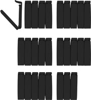 Zakclips in acciaio nero, 28 pezzi, 28 slittini per sacchetto, clip per alimenti, clips per contenitori in acciaio nero, 6 cm di lunghezza, alta qualità funzionale