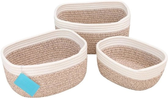 Set di 3 Bambini in Cuoio - Sacchetti di Raccordo in Tessuto - Piccoli Sacchetti di Raccordo per Camera da Bambini, Bagno e Mobili
