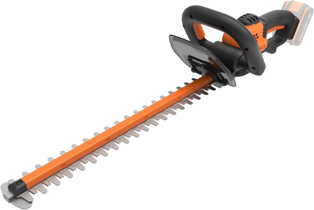 WG261E.9 - Cesoie per siepe, 20 V, lunghezza lama 44 cm, 19 mm, batteria e caricatore non inclusi, colore: Nero/Arancione