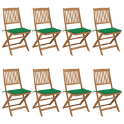 Sedie da Giardino Pieghevoli 8 pz con Cuscini Massello Acacia cod mxl 8496