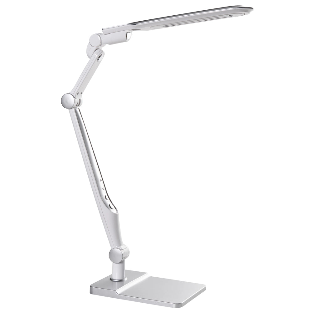 Lampada da tavolo LED per ufficio domestico con braccio regolabile e orientabil dimmer continuo e modalità CCT Colore argento