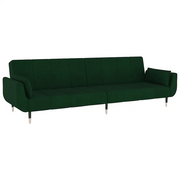 Divano Letto a 2 Posti con 2 Cuscini Verde Scuro in Velluto cod mxl 43299