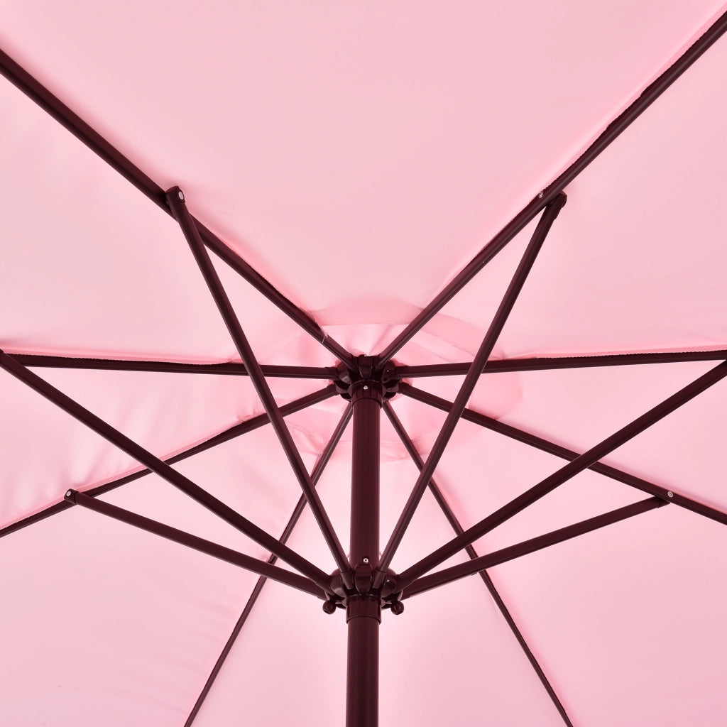Ombrellone da Giardino Budapest con Palo Centrale e Meccanismo a Manovella 230 x Ø300 cm Rosa Pastello casa.pro