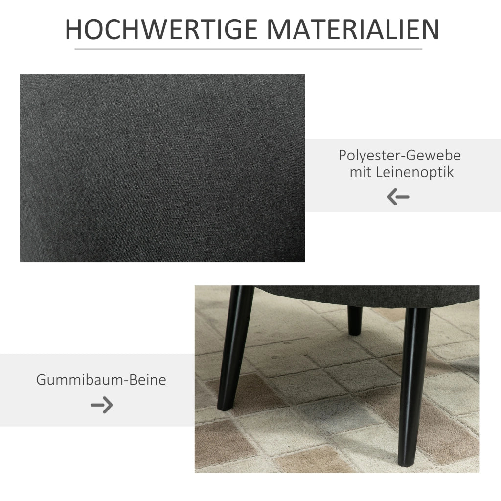 Poltrona relax tessuto effetto lino gambe legno ¨C Xylo ¨C grigio