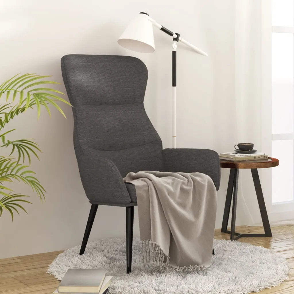 Sedia Relax Grigio Scuro in Tessuto 341072