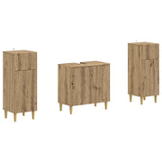 Set di Armadi da Bagno da 2 Pezzi DELFT Rovere Artigianale 3418034