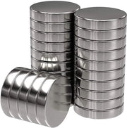 25 magneti a disco 5x1 mm - forza 0,29 kg - argento extra resistente a forma rotonda - forti supermagneti - magneti per whiteboard, lavagna, pannelli magnetici, officina - neodimio forza
