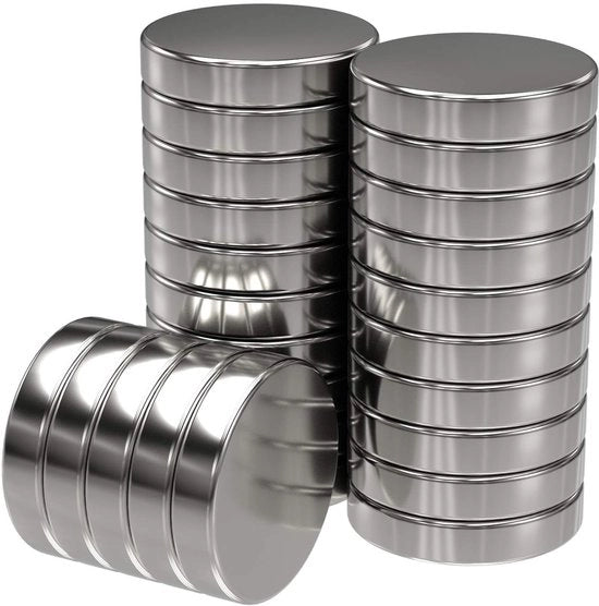 25 magneti a disco 5x1 mm - forza 0,29 kg - argento extra resistente a forma rotonda - forti supermagneti - magneti per whiteboard, lavagna, pannelli magnetici, officina - neodimio forza