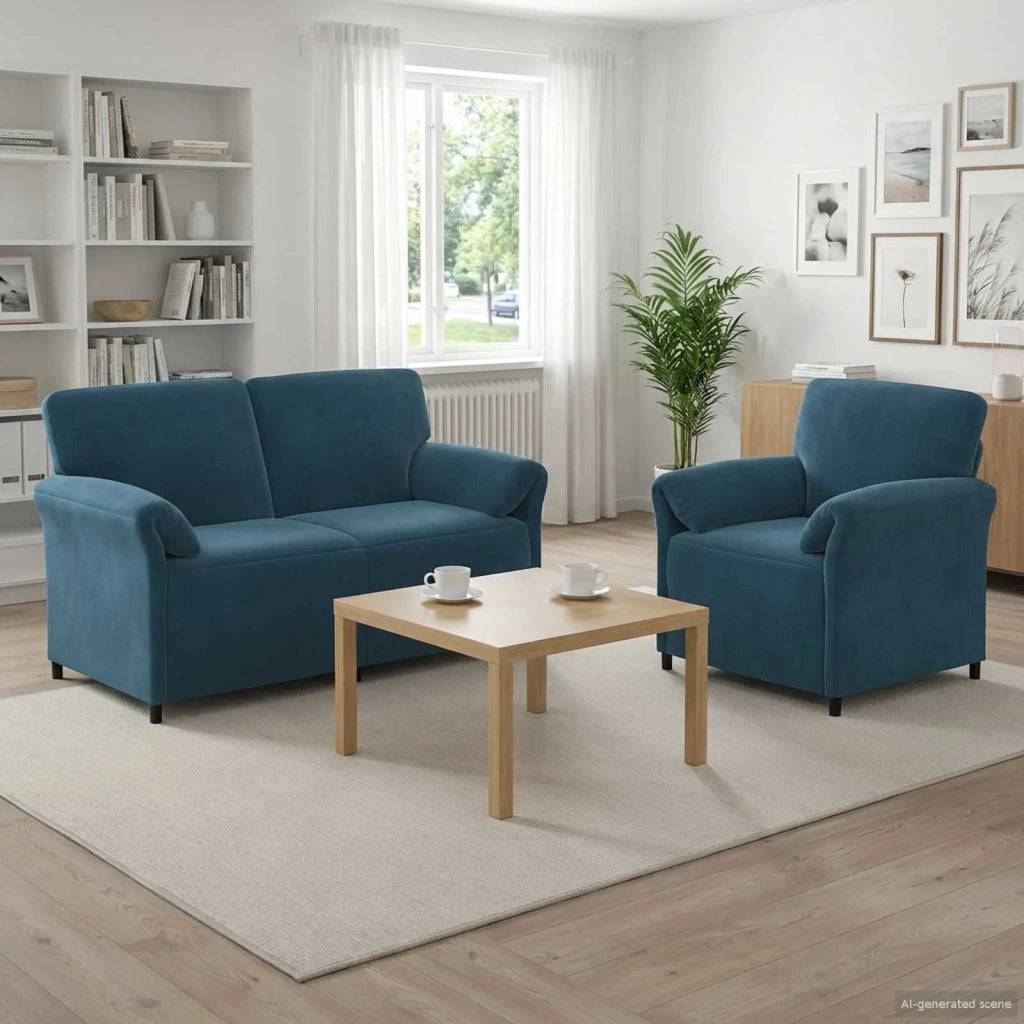 Set di divani 2 pz Blu Velluto 3424908