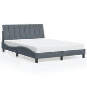 Letto matrimoniale | Letto per adulti | Giroletto senza Materasso Hanko Grigio Scuro 140x200 cm Velluto