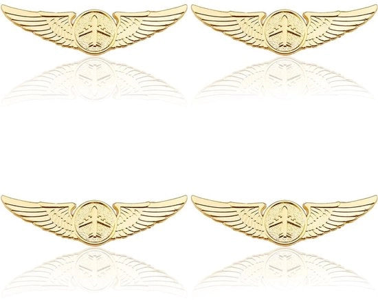 Accessorio di costume a forma di pin da cappello con spilla a forma di elica da aviazione - 4 pezzi - Dimensioni: 2x7cm