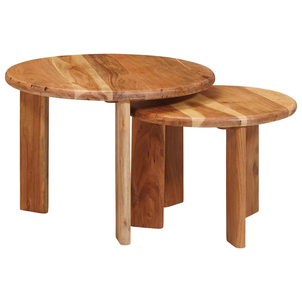 Tavoli da Caffè Nido 2 pcs Marrone Legno di Acacia Massello 4104648