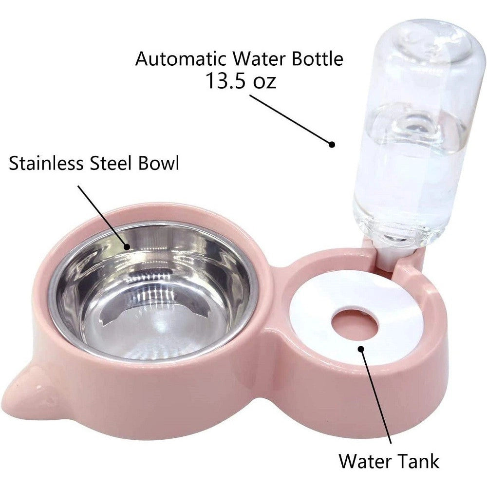 Trade Shop - Ciotola Doppia Gatti Cani 2in1 Distributore Acqua Alimenti Automatiche Borracce -