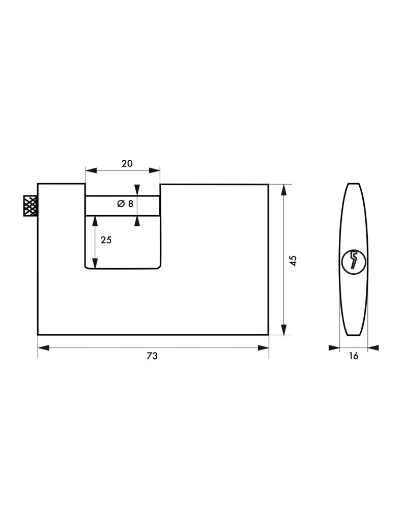 Lucchetto Cargo 70mm, 2 chiavi HG5, ottone pieno, arco acciaio inox, serranda, container, garage,  per industria - THIRARD