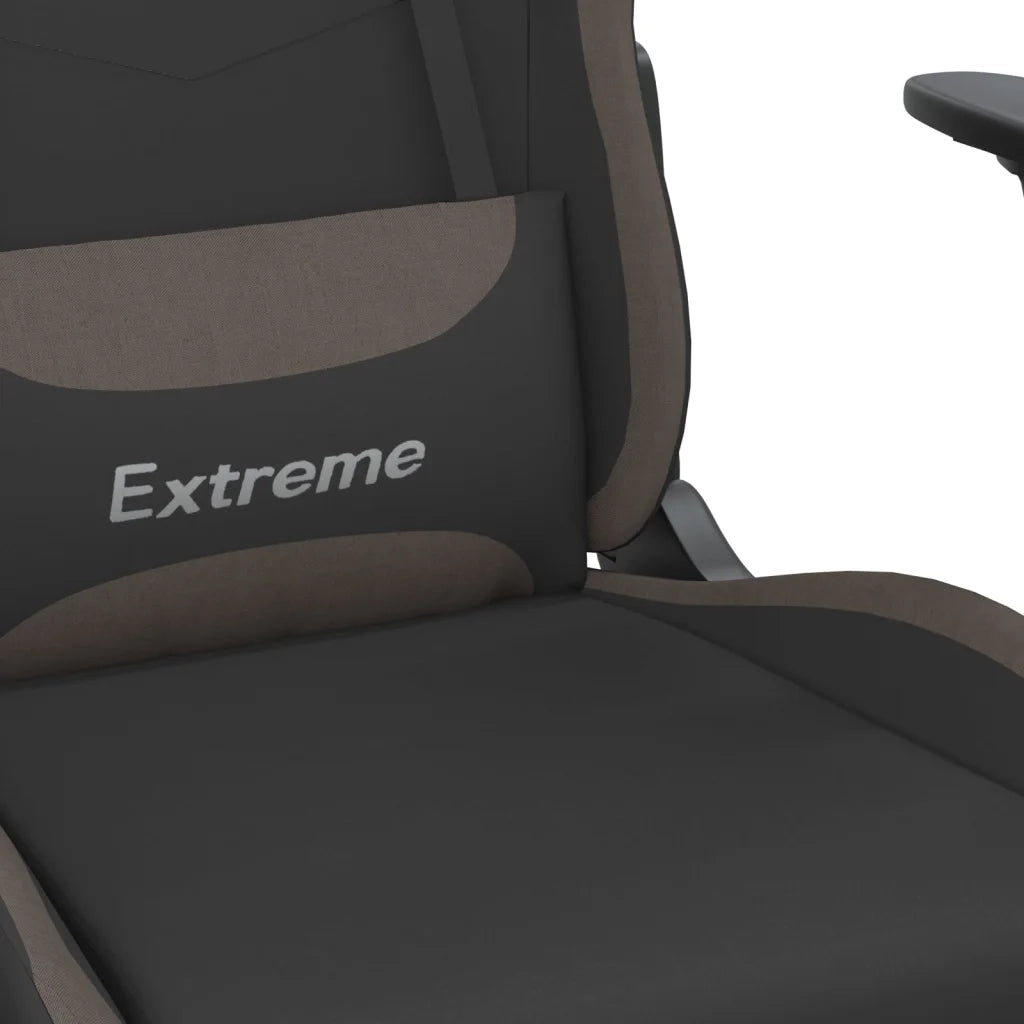 Sedia da Gaming | Sedia da e-sports Nero e Tortora in Tessuto