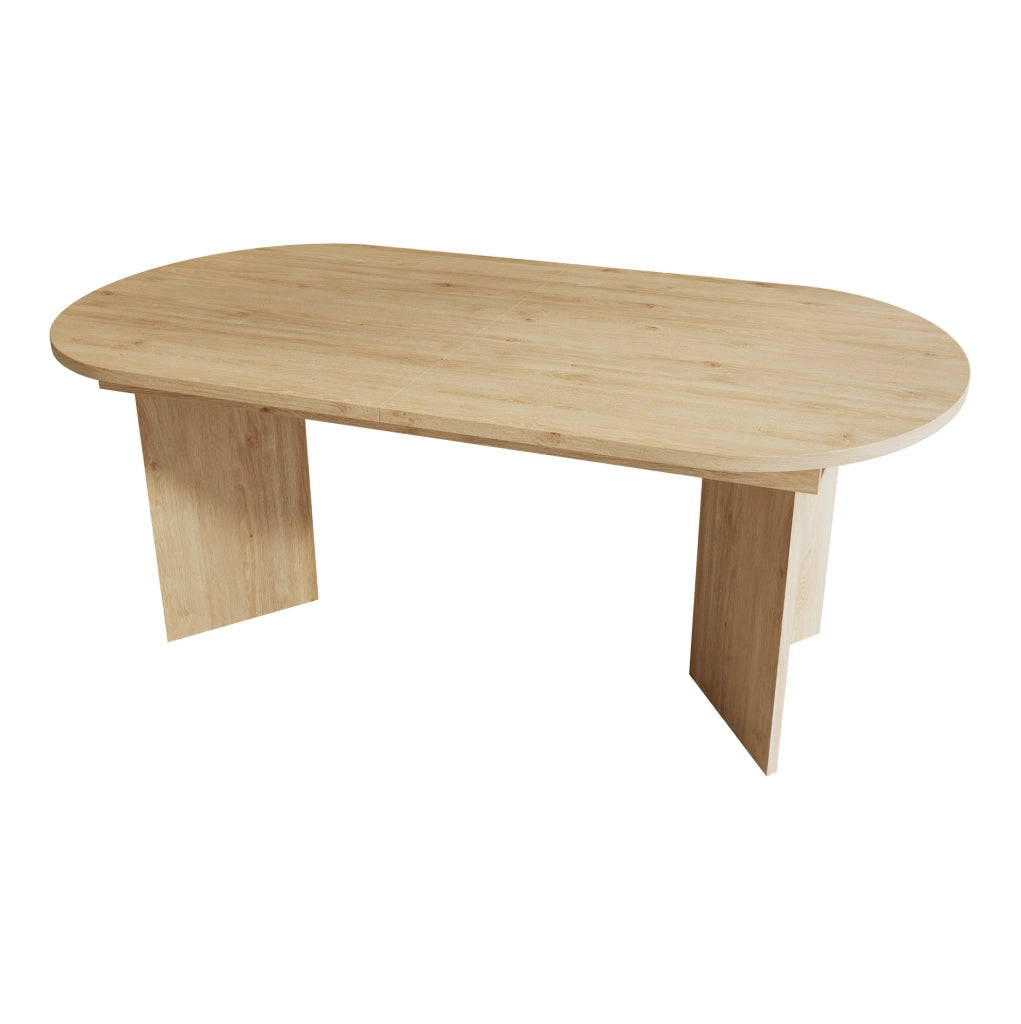 Tavolo da pranzo allungabile in MDF effetto rovere; piano 18 mm