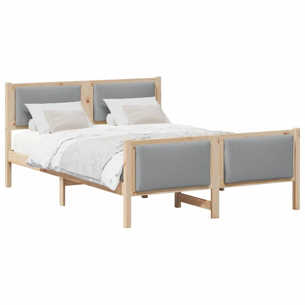 Struttura del letto Grigio chiaro 135 x 190 cm Tessuto