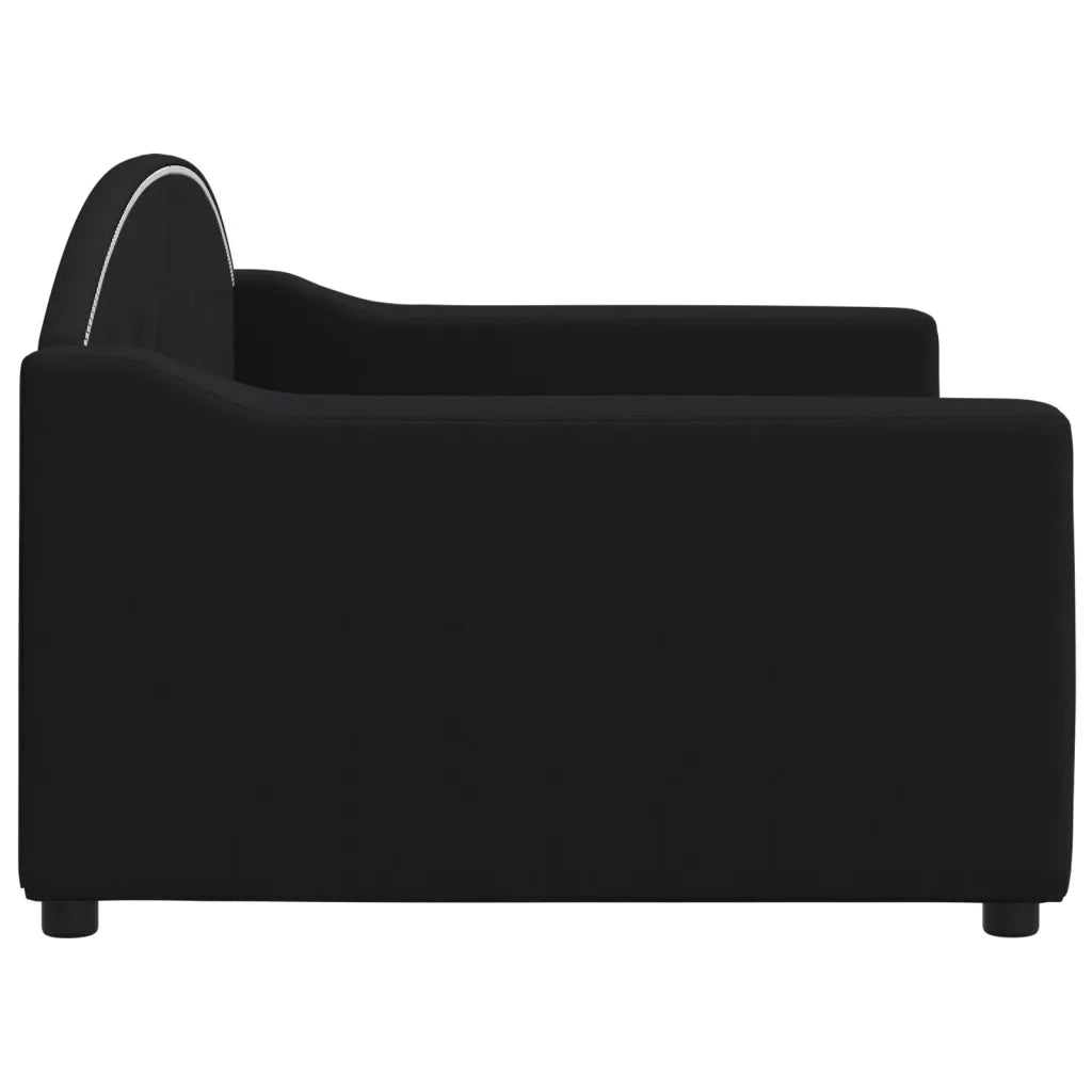Letto da Giorno Nero 90x190 cm in Tessuto