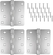 Set di cardini in acciaio inox, 3 pezzi, cardini porte con bielle a sfere, cardini interni e esterni pesanti (argentato, 3 pezzi)