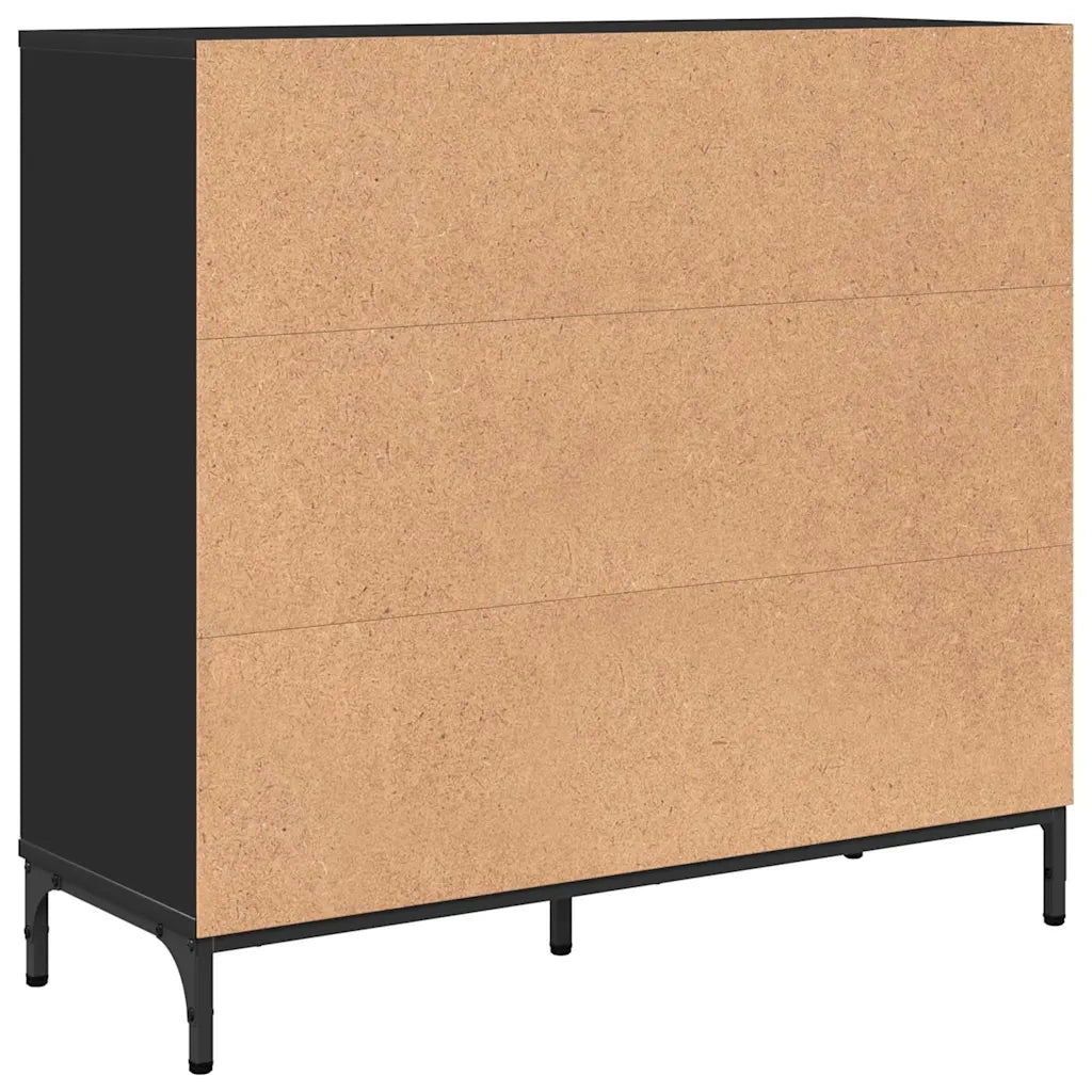 Credenza con cassetto Nero 89,5 x 33 x 82 cm Legno multistrato 883455