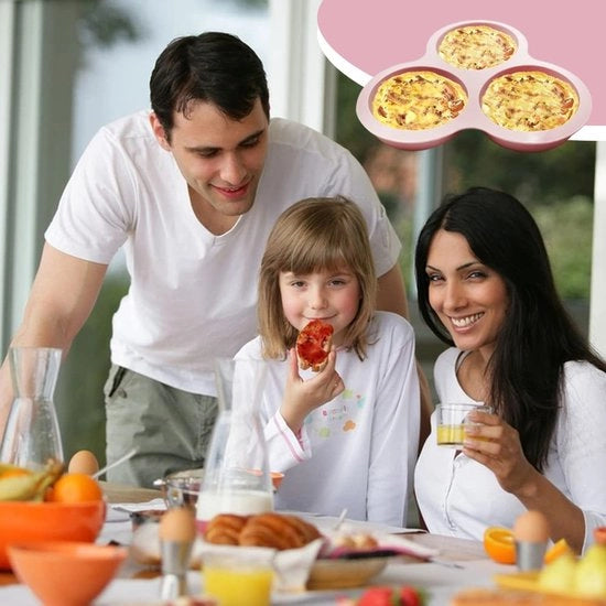 Frittello a gas per uova - 3 canne - Silicone - Adatto per 6QT - Forma di uovo - Facile da pulire - Uova 1x
