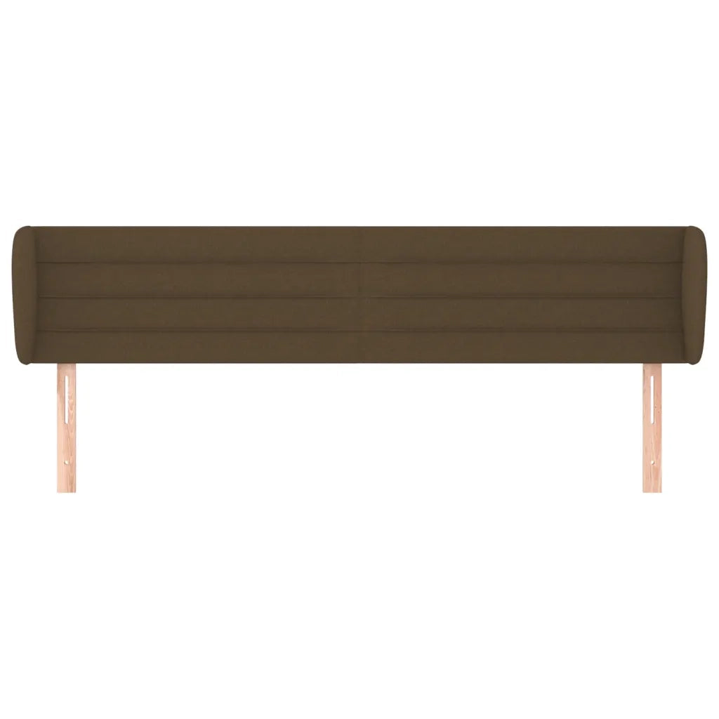 Testiera ad Orecchio-Testata con Orecchie Marrone Scuro 183x23x78/88 cm in Tessuto 161776