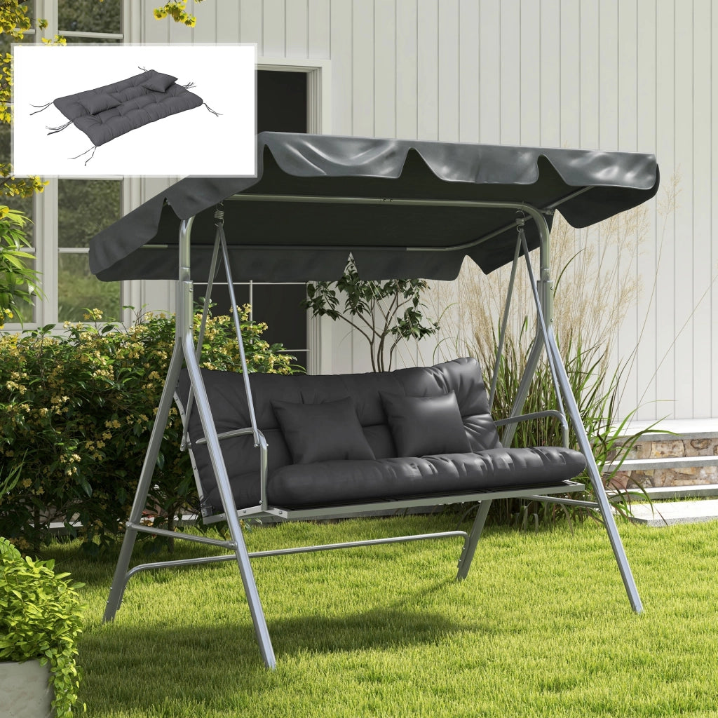 Set Cuscini per Balancelle Giardino ¨C zephmum ¨C Grigio 4 Pezzi
