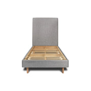 Letto 90x200 cm con testata imbottita - tessuto bouclé