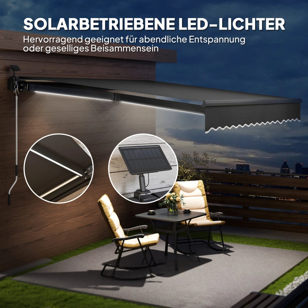 Tenda da sole a braccio articolato con manovella ¨C zephmum ¨C Grigio 400 cm