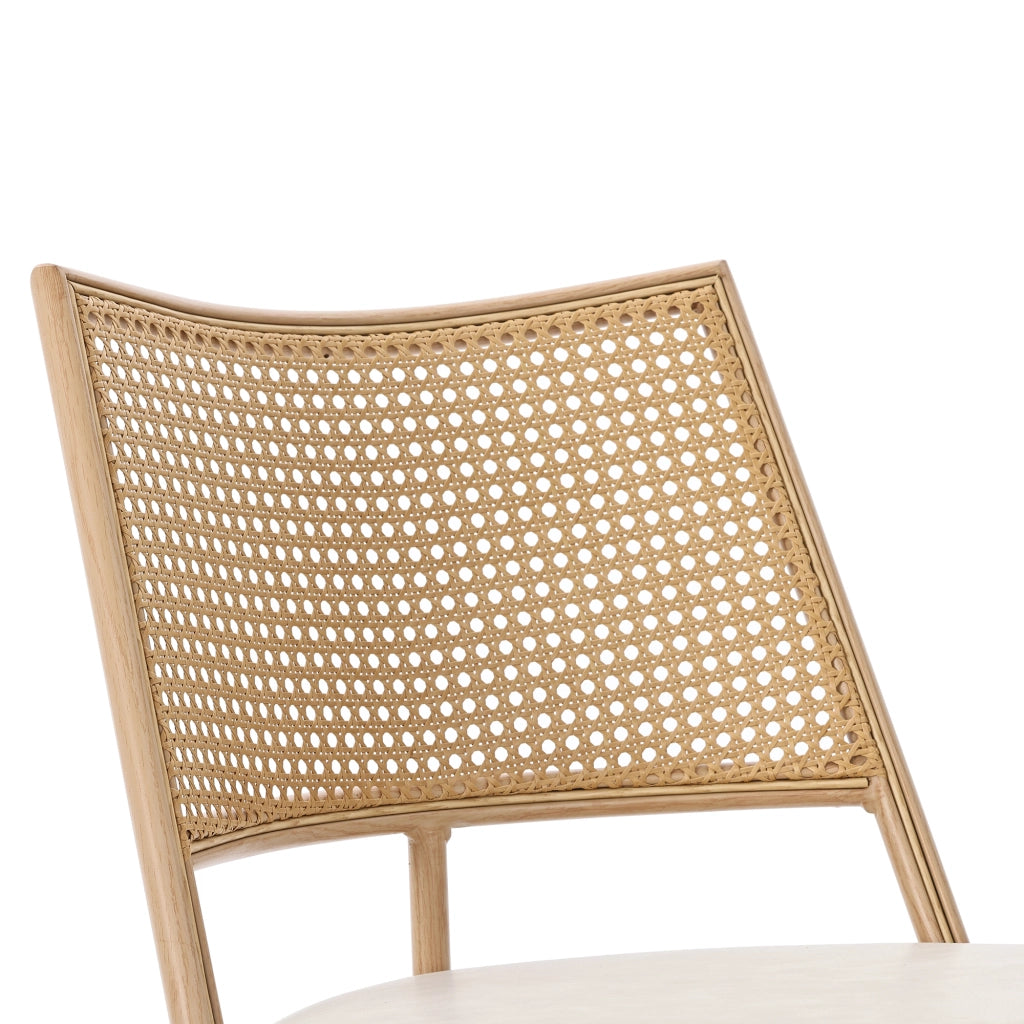 Sedie da pranzo 4 pezzi con schienale in rattan e seduta imbottita leggere per interni ed esterni rattan beige
