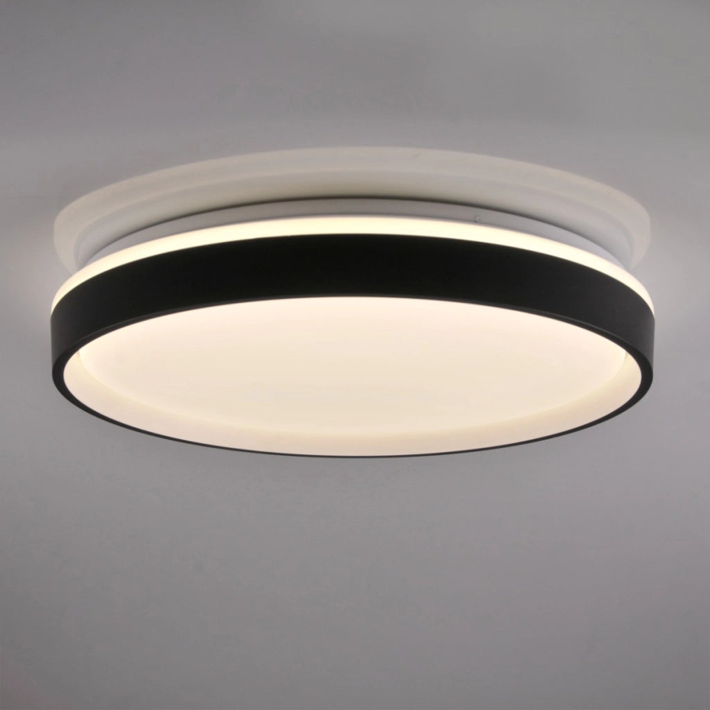 Plafoniera LED 72W tonda 48cm nera con telecomando IP44
