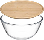 Bicchiere in vetro con rivestimento in bambù - 2,5 l - sostenibile - multifunzionale