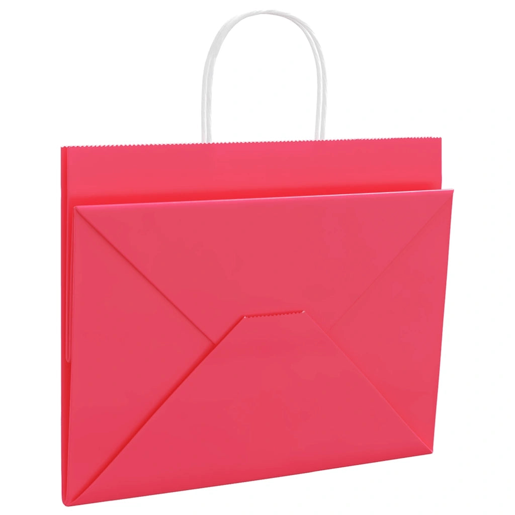 Sacchetti di Carta 250 pz con Manici Rosa 32x22x24 cm 4101679