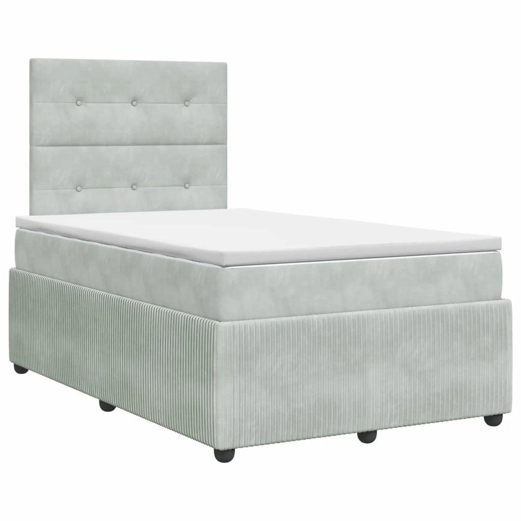 Letto box spring con materasso Grigio Chiaro 120 x 190 cm 3454565