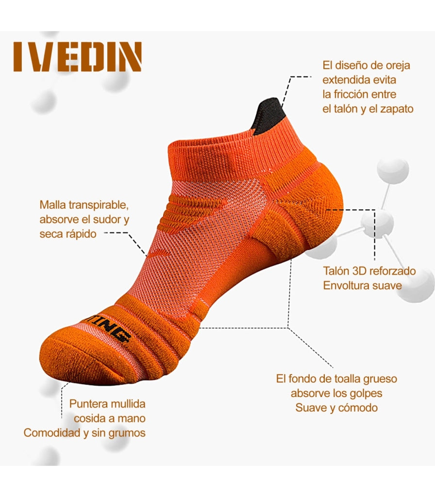 Calzini Sportivi Sottili Caviglia | Cotone e Nano Argento Antiodore | Taglie Uniche 34–37 e 37–43 EU