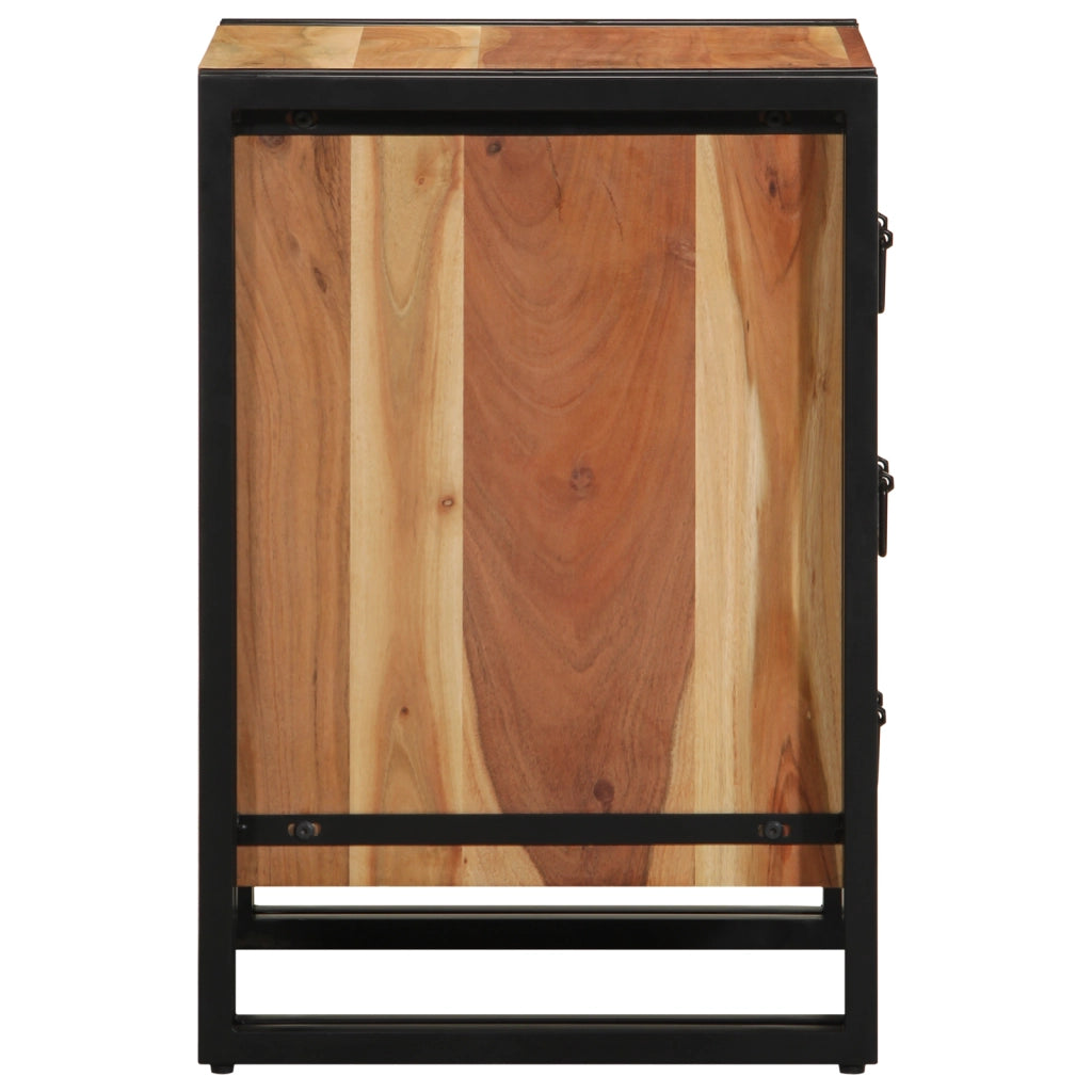 Comodino  40x40x59 cm in legno massello di acacia
