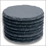 Set di piatti per bicchieri in vetro - 8 piatti rotondi - 10 cm piastre di pietra nera per decorazione, raclette, candele, bevande