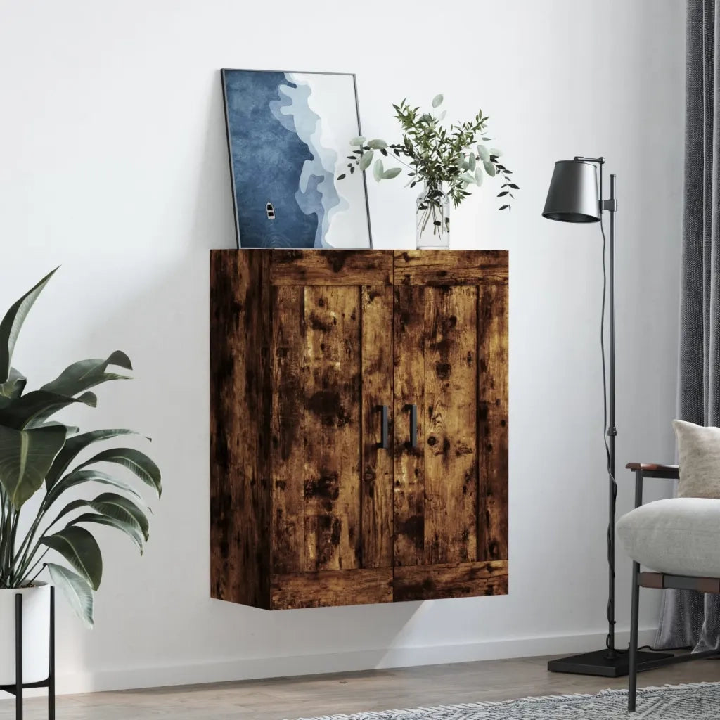Armadietto a Muro | Mobile a Parete Rovere Fumo 69,5x34x90 cm in Legno Multistrato