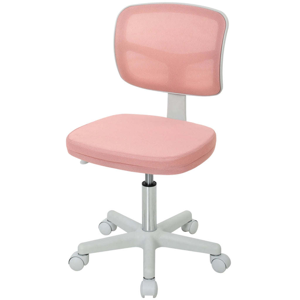 Sedia da Ufficio Ergonomica Senza Braccioli ¨C Xylo ¨C Schienale in Rete Rosa con Rotelle