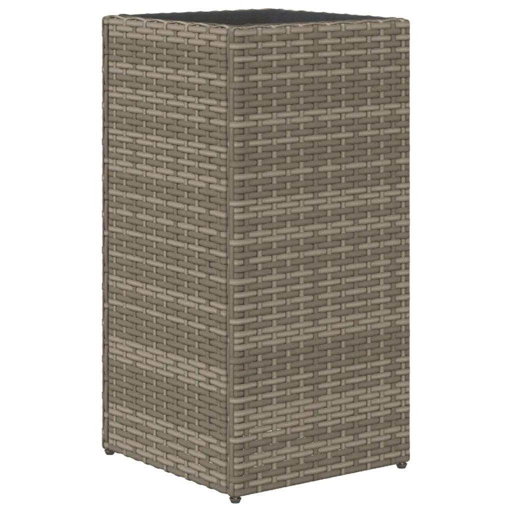 Fioriere da Giardino 2 pz Grigie 30x30x60 cm in Polyrattan 3210518