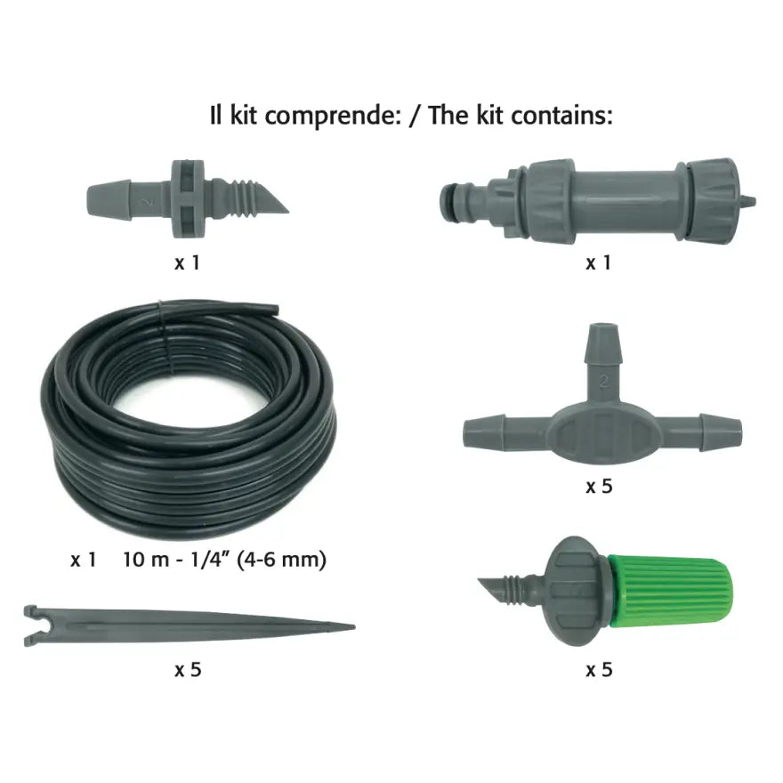 Set Microirrigazione Verdemax Fino a 4 Vasi Sistema Automatizzato in PP POM e PE