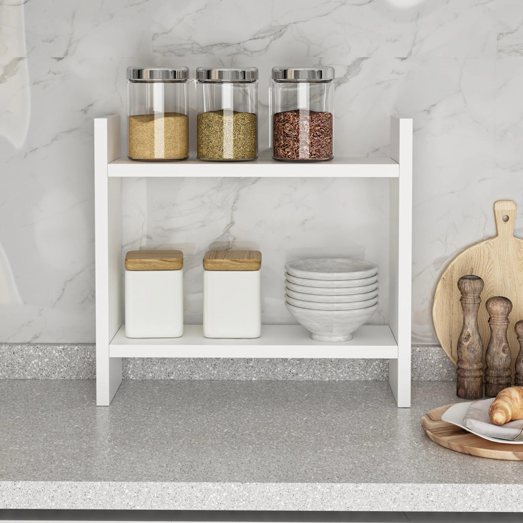 Scaffale da cucina in legno "Denver" - 34 x 10 x 30 cm - Bianco