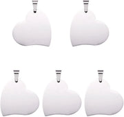 Etichette in RVS per Sieraden - 5 Stuks - Hanger con Pinch Bail - 32x33x1,8mm - per Gravatura e Sieradistica