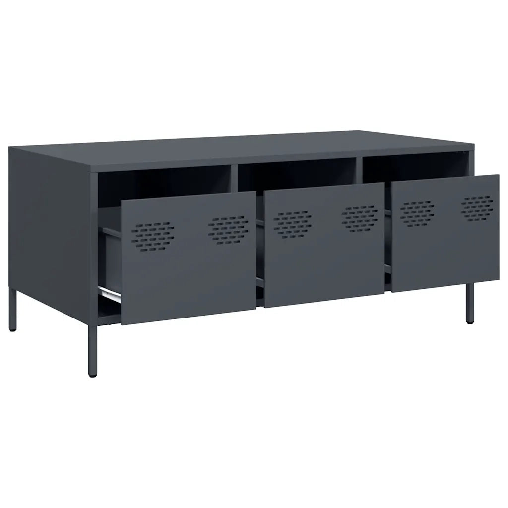vidaXL Tavolino Antracite 101,5x50x43,5cm in Acciaio Laminato a Freddo