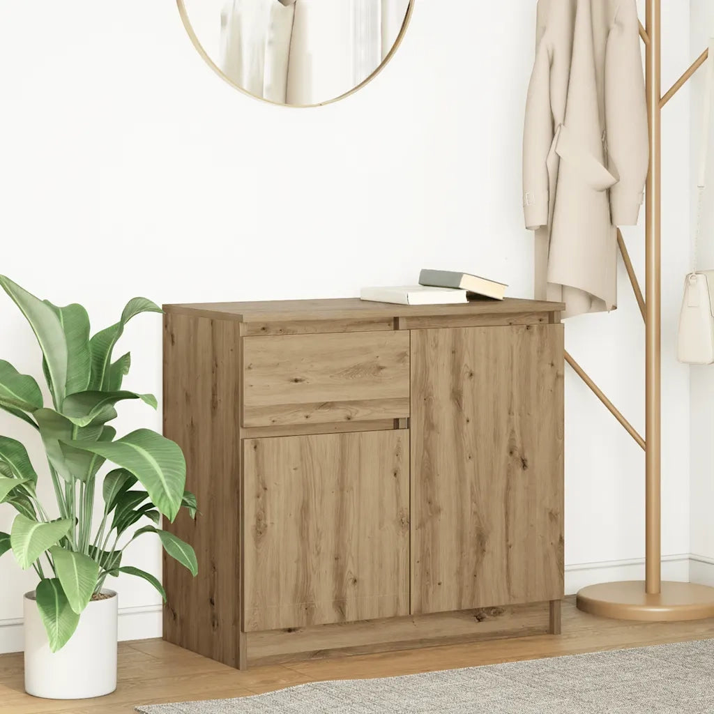 Credenza con Cassetto Rovere Artigianale 71x35x65 cm Truciolato 861606