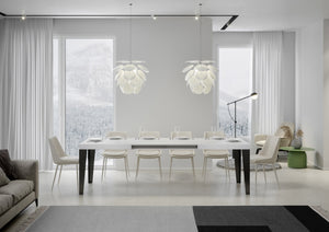 Tavolo Allungabile 180-284x90x77 cm Flame Bianco Frassino