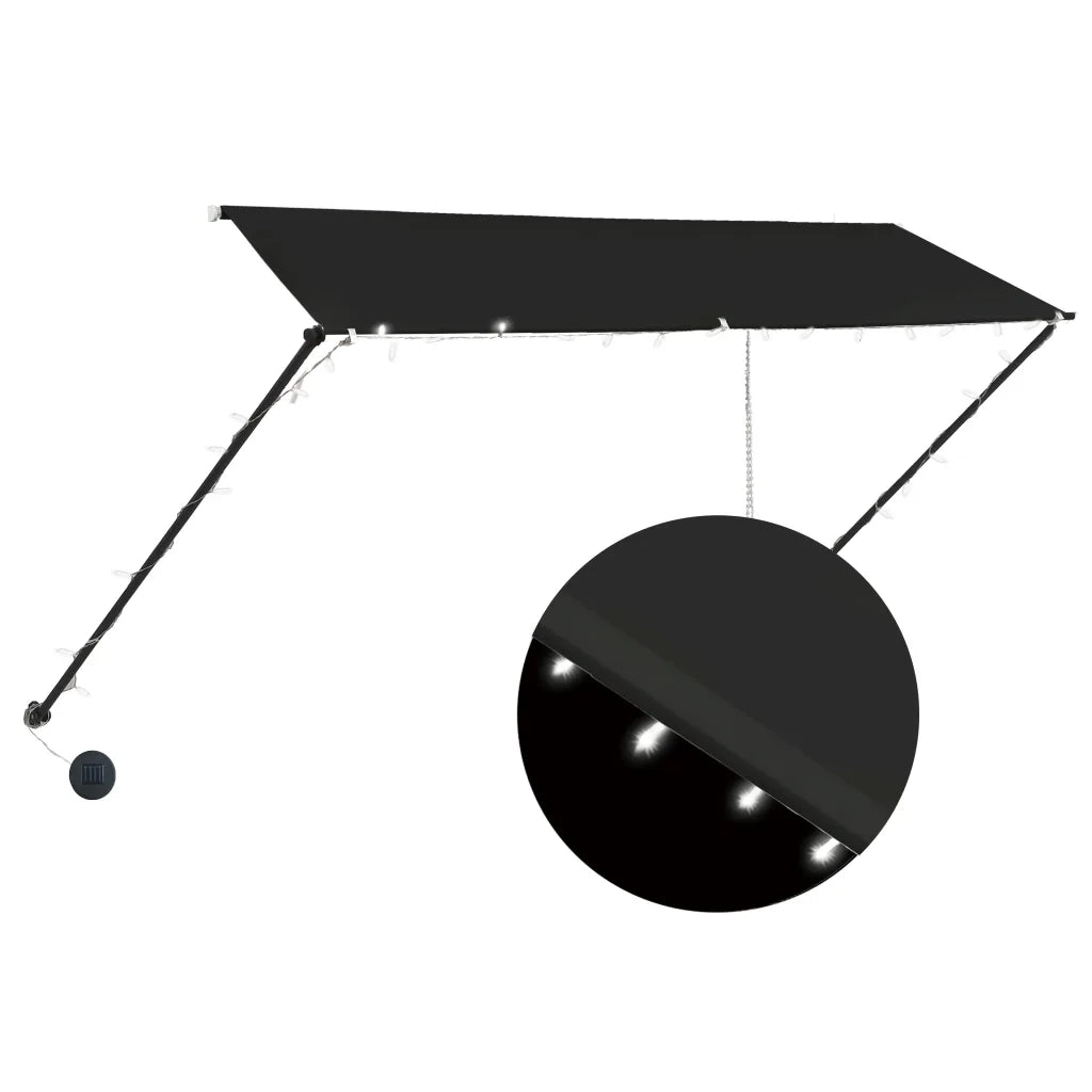Tenda da Sole Retrattile con LED 300x150 cm Antracite cod mxl 20723