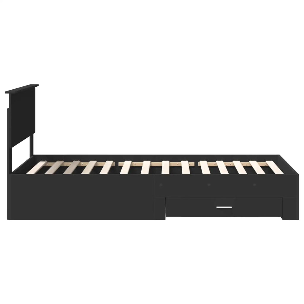 Struttura del letto con testiera Nero e Argento 100 x 200 cm 3410932