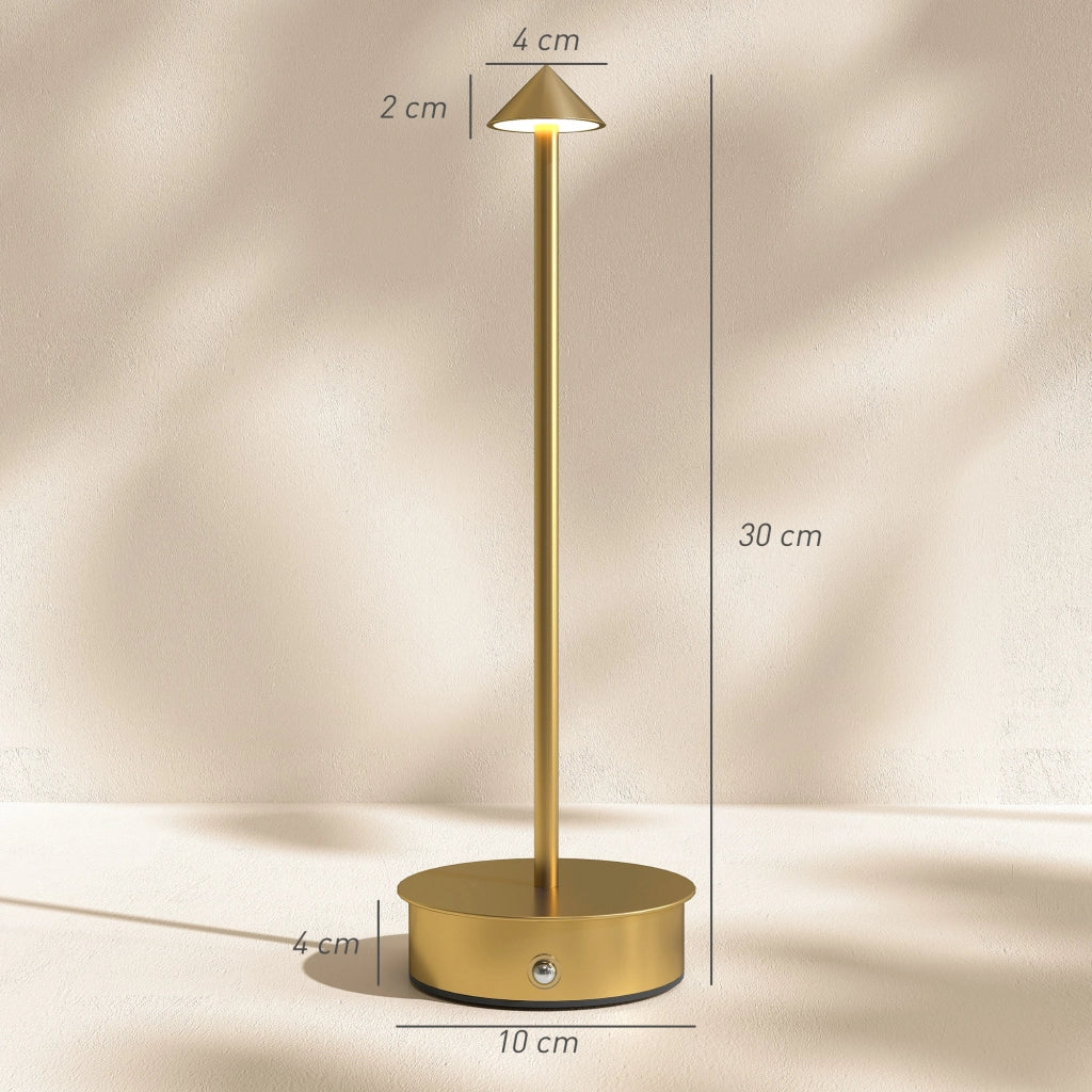 Lampada da tavolo LED ricaricabile ¨C zephmum ¨C Dorato ?10x30 cm
